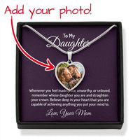Custom Photo Heart Necklace For My Daughter