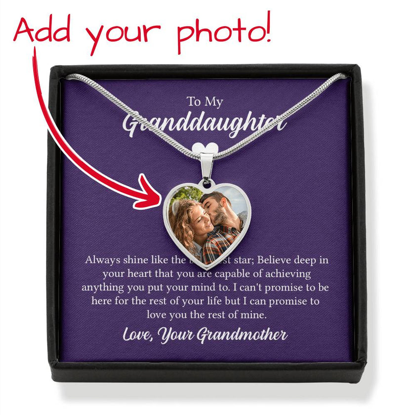 Custom Photo Heart Necklace For My Granddaughter