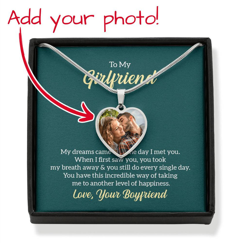 Custom Photo Heart Necklace For My Girlfriend