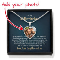 Custom Photo Heart Necklace For My Mother-In-Law