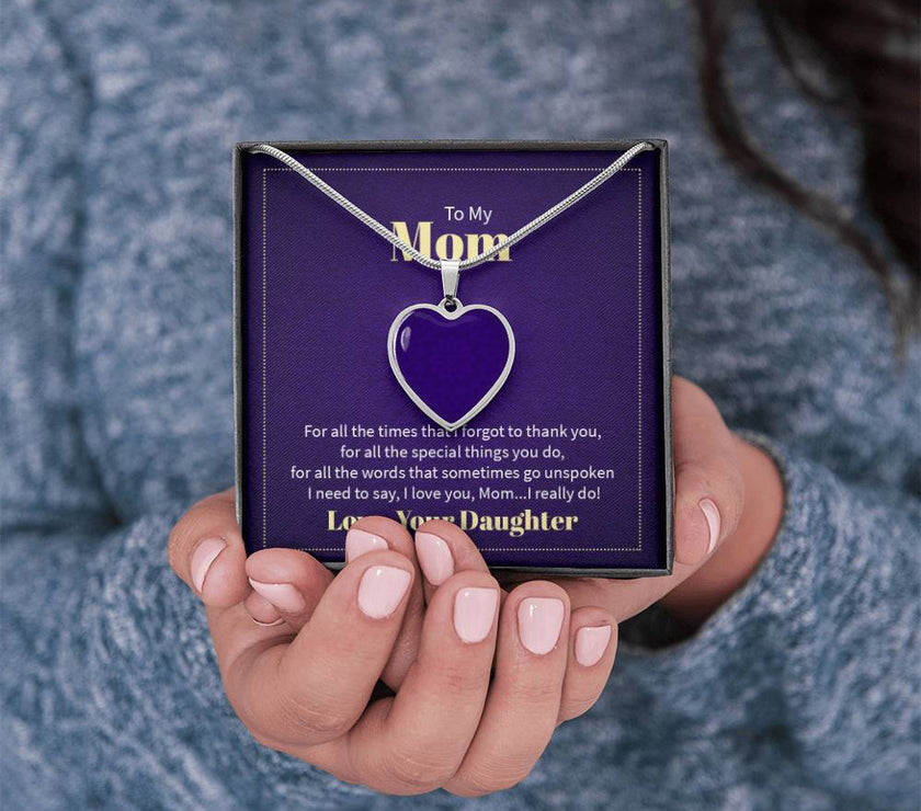 Custom Photo Heart Necklace For Mom