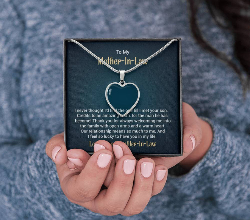 Custom Photo Heart Necklace For My Mother-In-Law