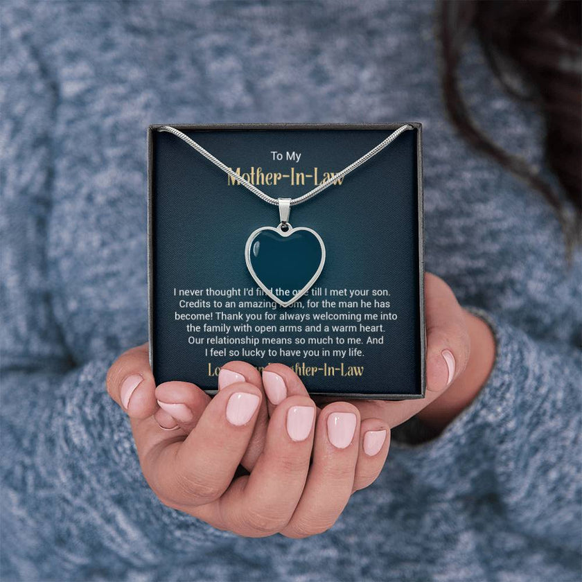 Custom Photo Heart Necklace For My Mother-In-Law