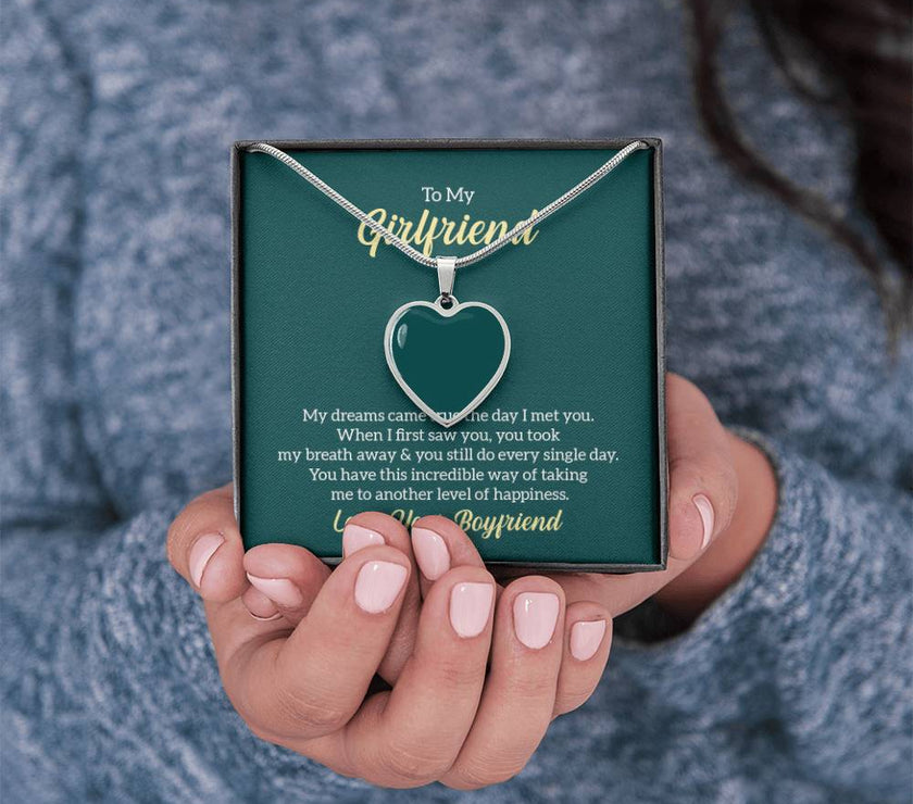 Custom Photo Heart Necklace For My Girlfriend