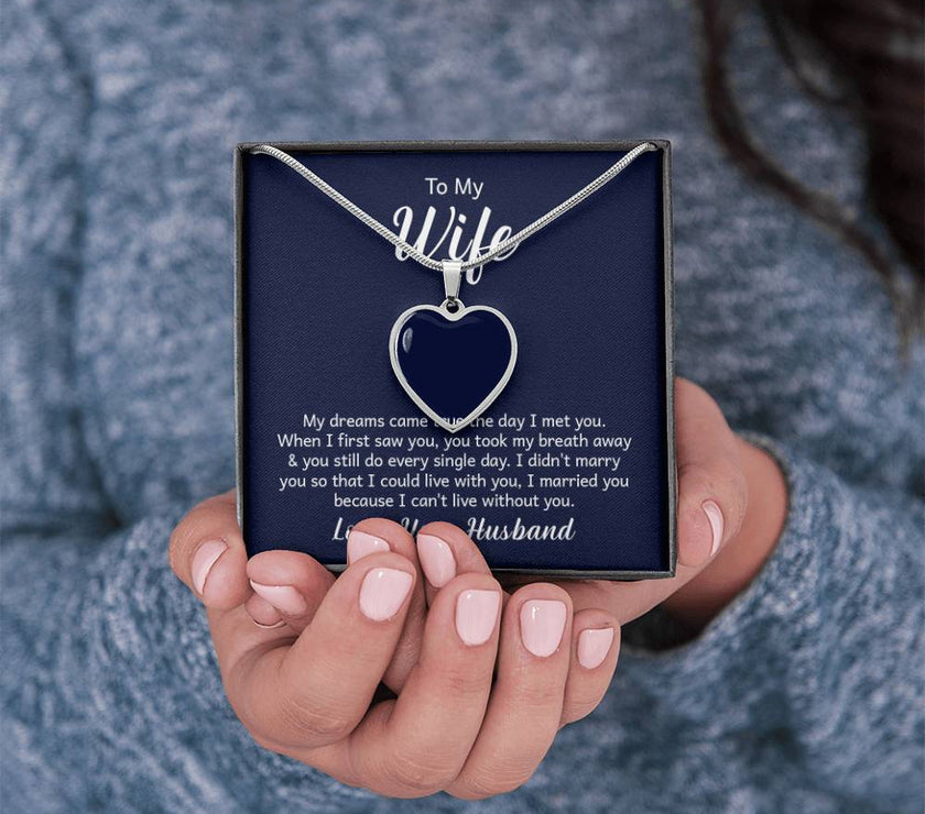 Custom Photo Heart Necklace For My Wife