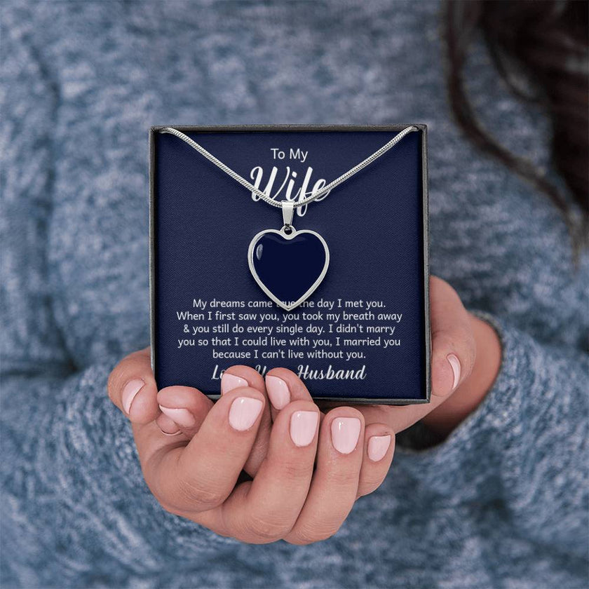 Custom Photo Heart Necklace For My Wife