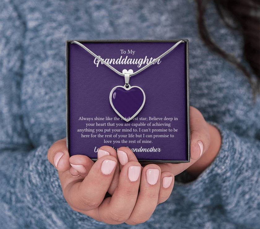 Custom Photo Heart Necklace For My Granddaughter