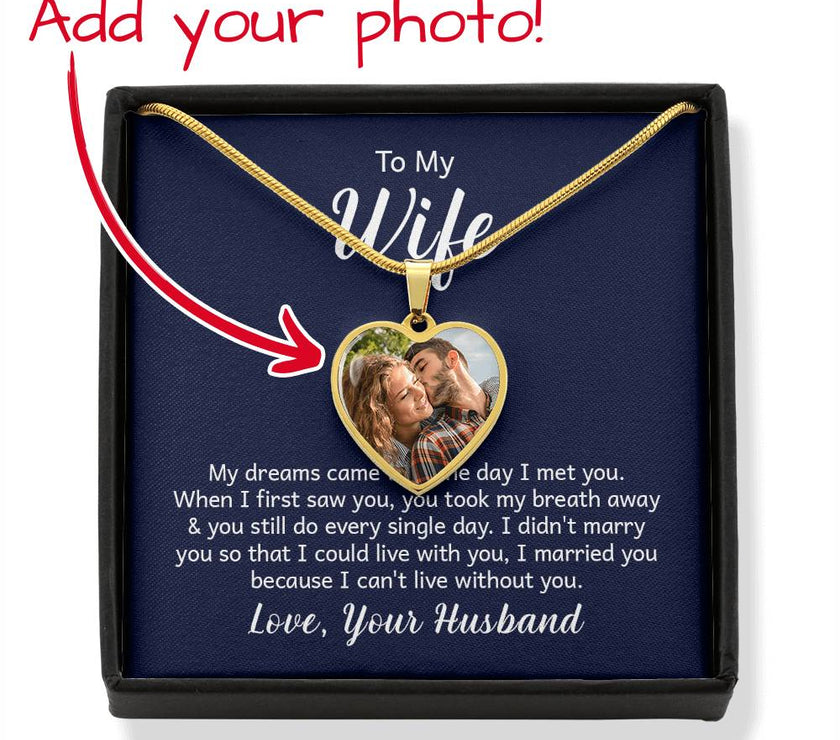 Custom Photo Heart Necklace For My Wife