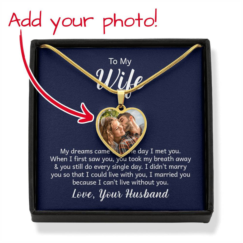 Custom Photo Heart Necklace For My Wife