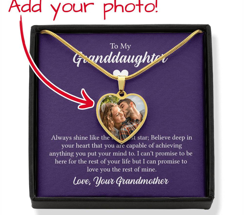 Custom Photo Heart Necklace For My Granddaughter