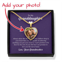 Custom Photo Heart Necklace For My Granddaughter