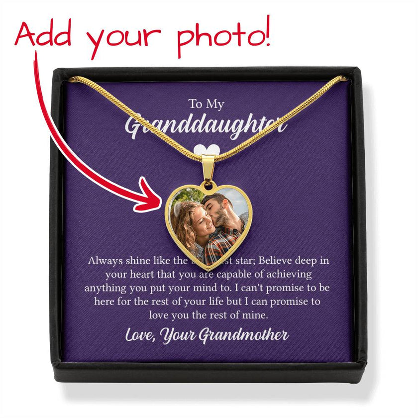 Custom Photo Heart Necklace For My Granddaughter