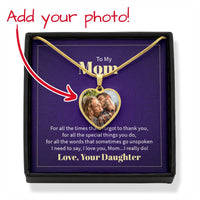 Custom Photo Heart Necklace To My Mom