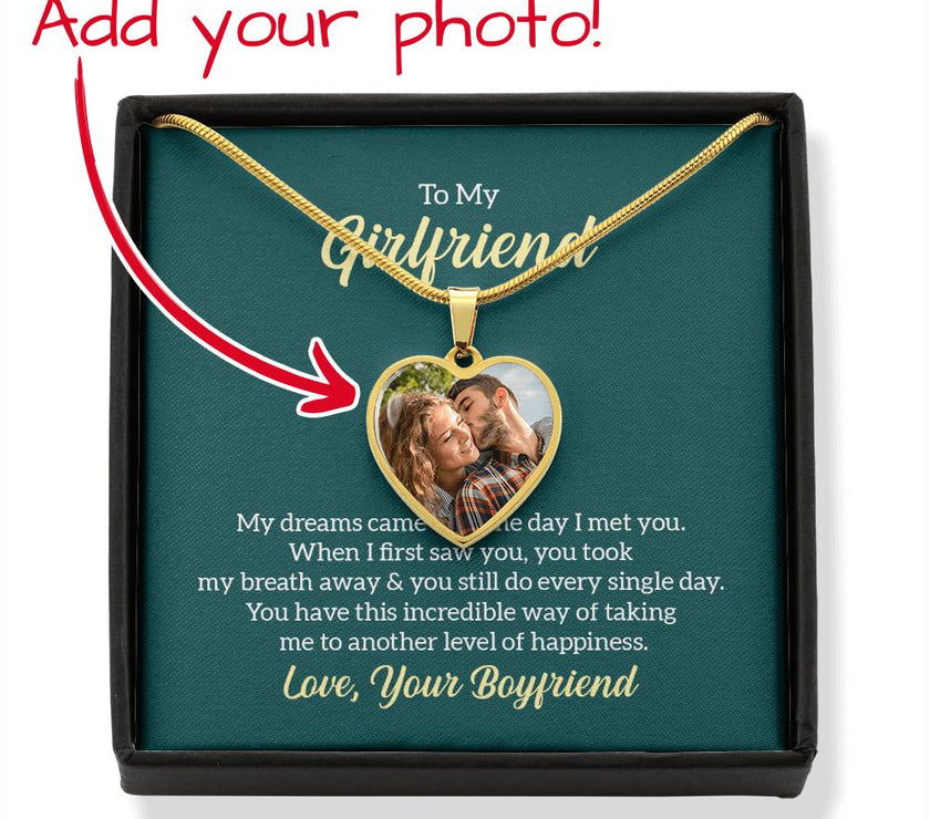 Custom Photo Heart Necklace For My Girlfriend