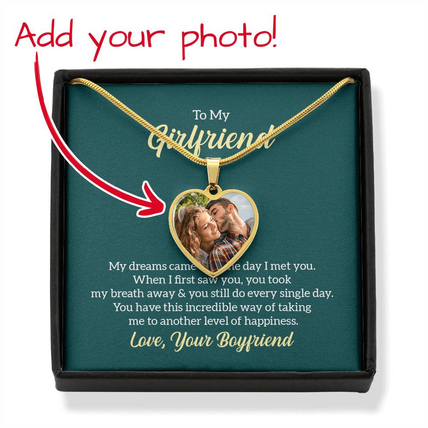 Custom Photo Heart Necklace For My Girlfriend