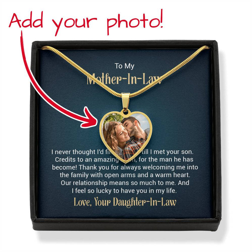 Custom Photo Heart Necklace For My Mother-In-Law