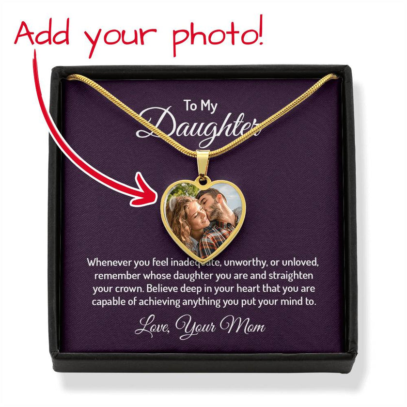 Custom Photo Heart Necklace For My Daughter