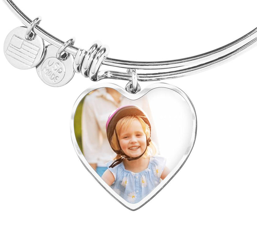 Custom Photo Heart Bracelet