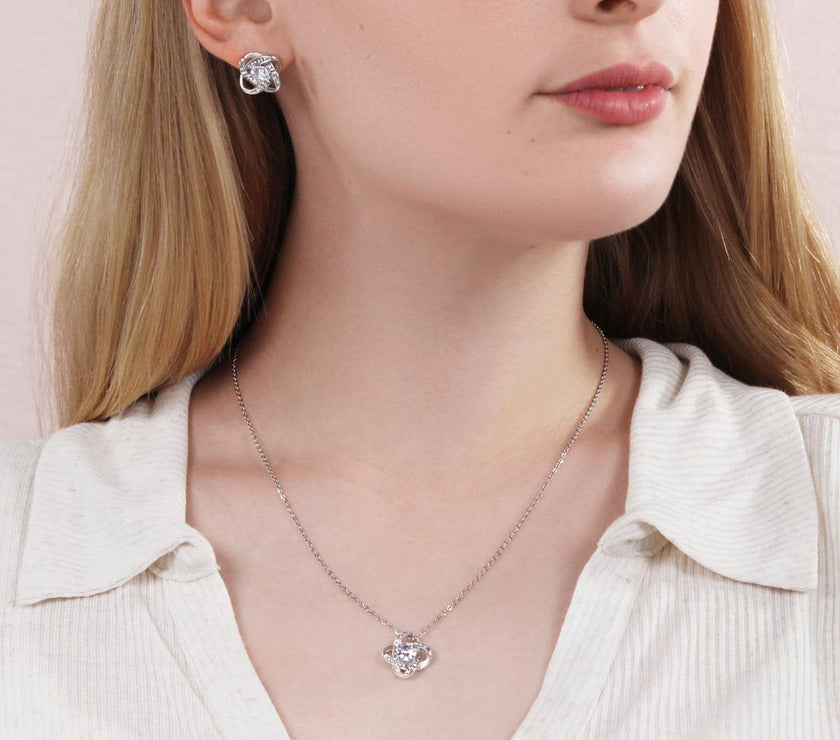Love Knot Earring & Necklace Set For My Wife