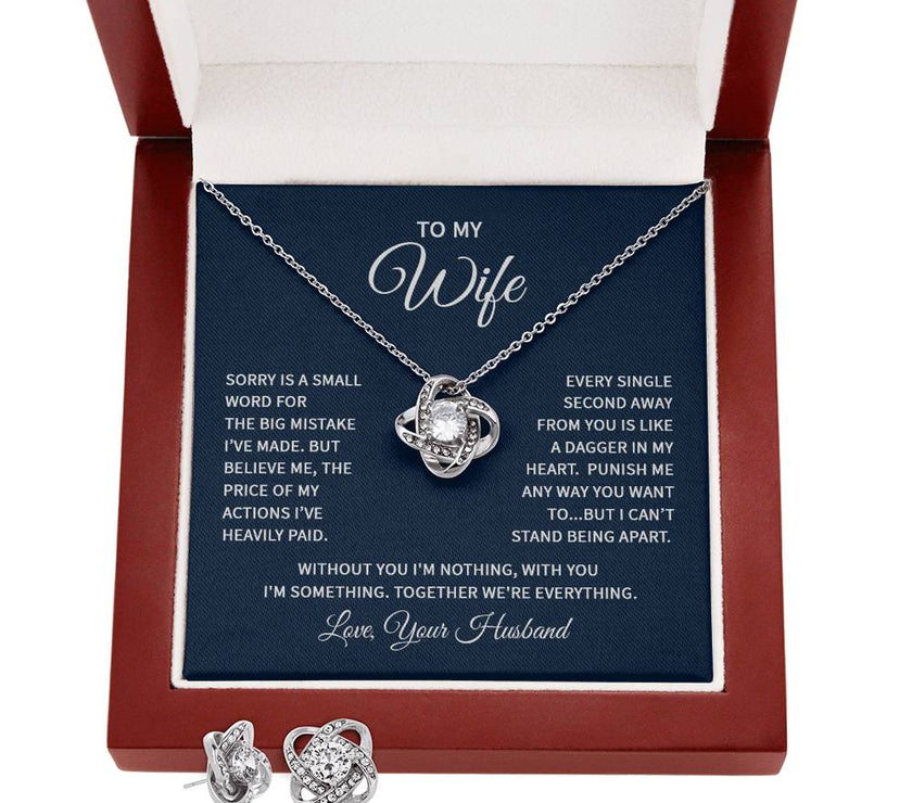 Love Knot Earring & Necklace Set For My Wife