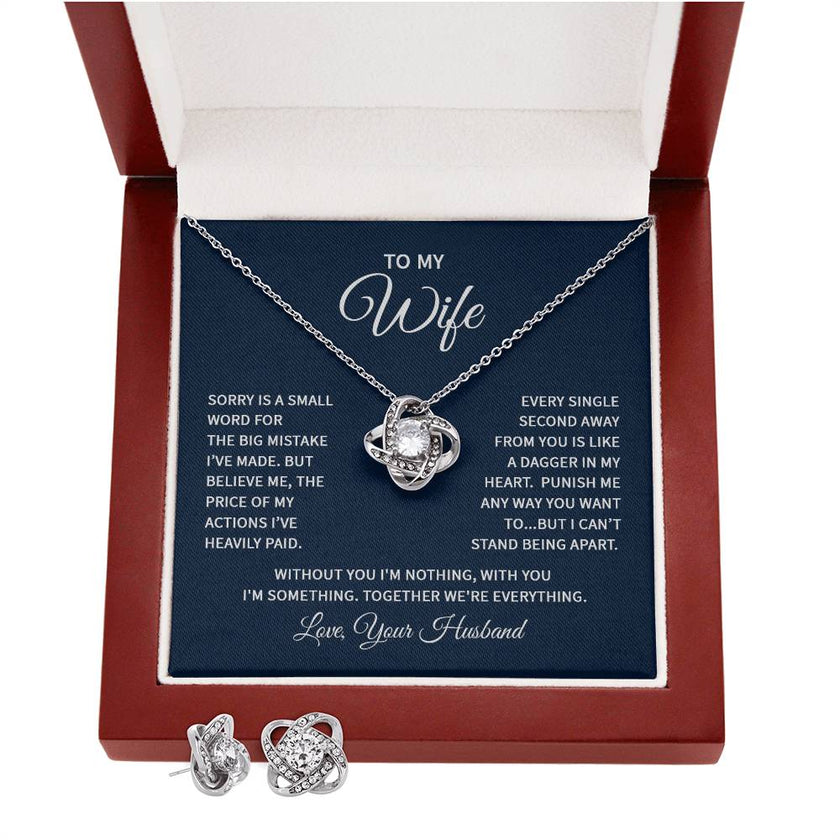 Love Knot Earring & Necklace Set For My Wife