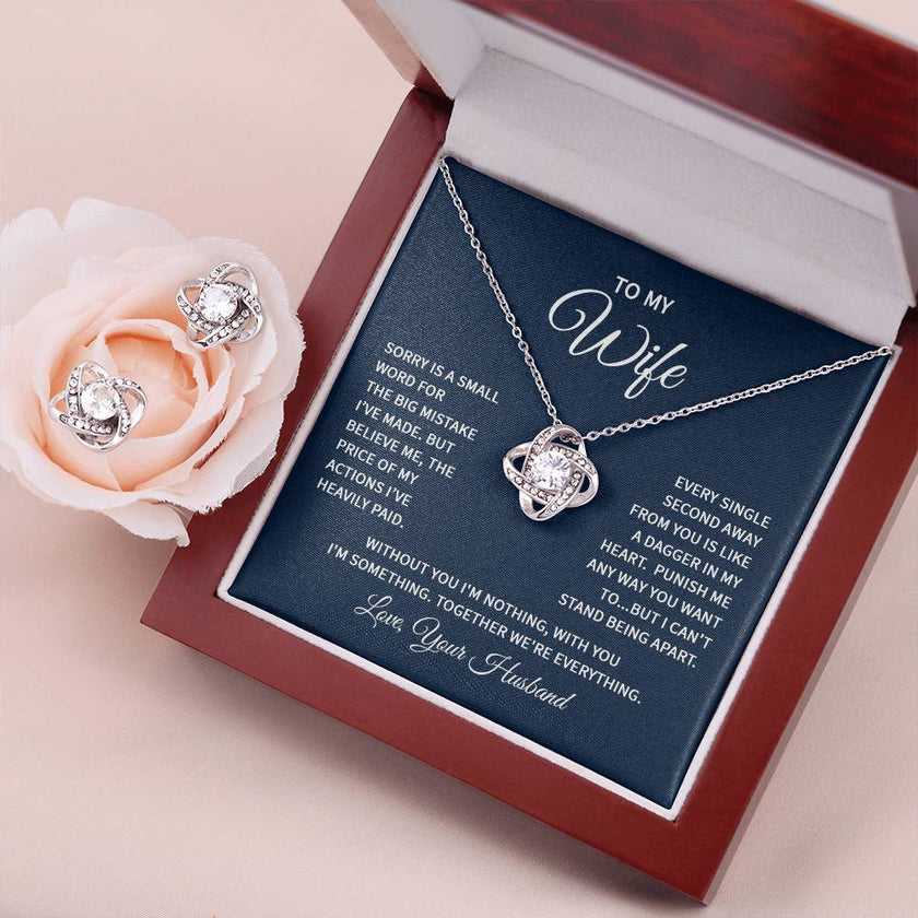 Love Knot Earring & Necklace Set For My Wife