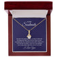 Alluring Beauty necklace features a petite ribbon shaped pendant with message card To My Soulmate
