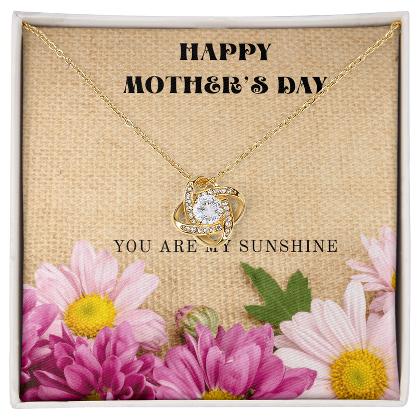 Mother's Day Love Knot Necklace – “You Are My Sunshine” Gift for Mom