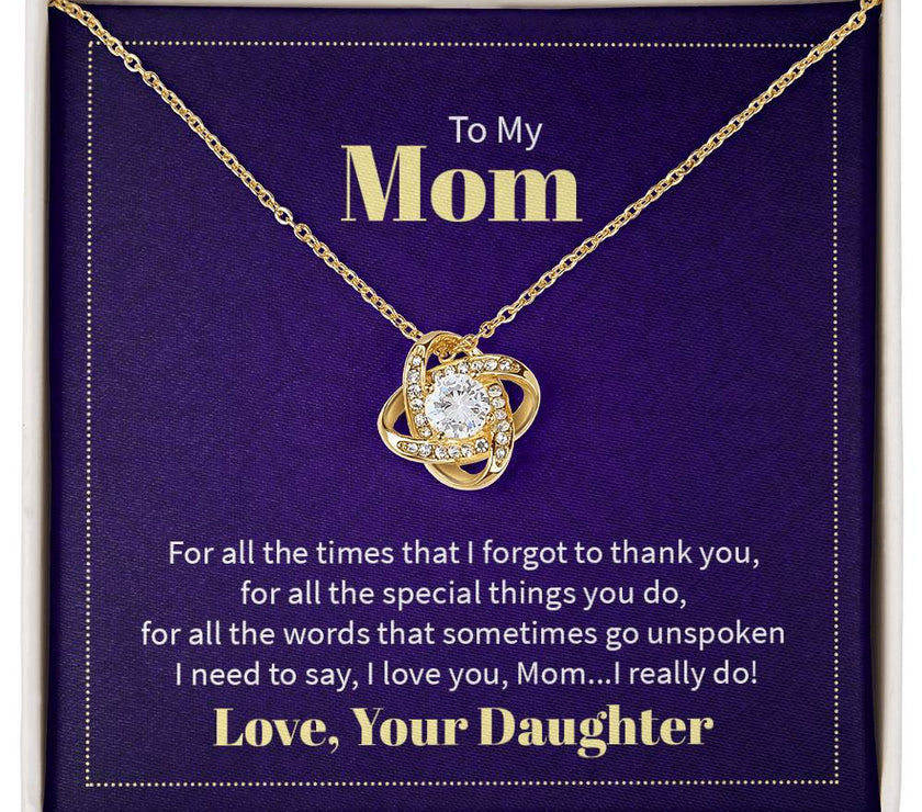 Love Knot Necklace for Mom From Your Daughter
