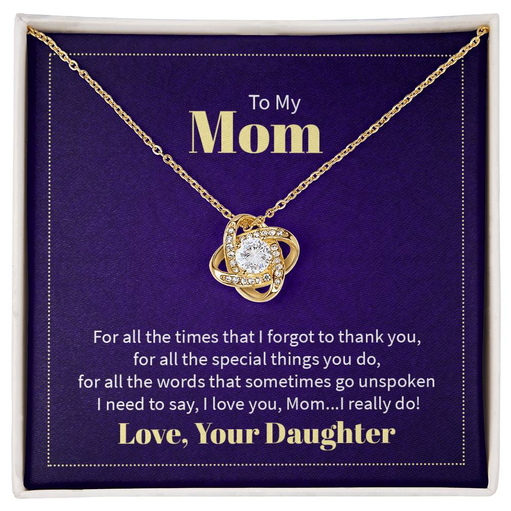 Love Knot Necklace for Mom From Your Daughter