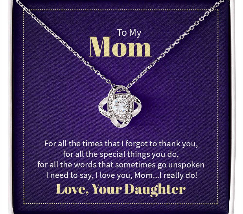 Love Knot Necklace for Mom From Your Daughter