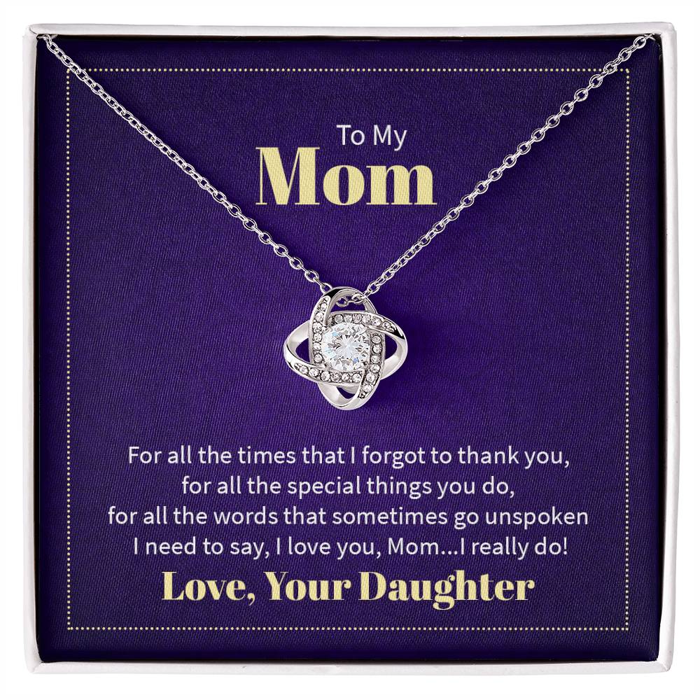 Love Knot Necklace for Mom From Your Daughter