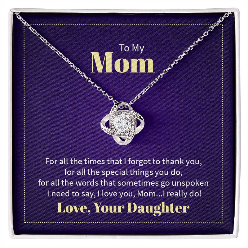 Love Knot Necklace for Mom From Your Daughter