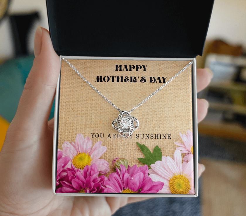 Mother's Day Love Knot Necklace – “You Are My Sunshine” Gift for Mom