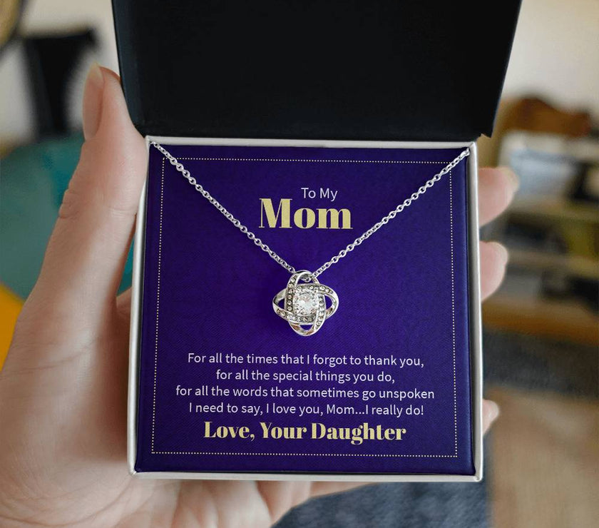 Love Knot Necklace for Mom From Your Daughter