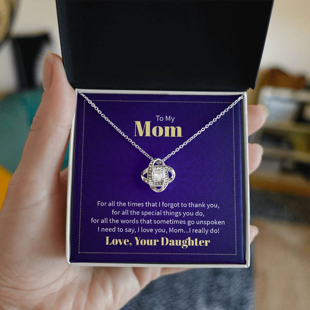 Love Knot Necklace for Mom From Your Daughter