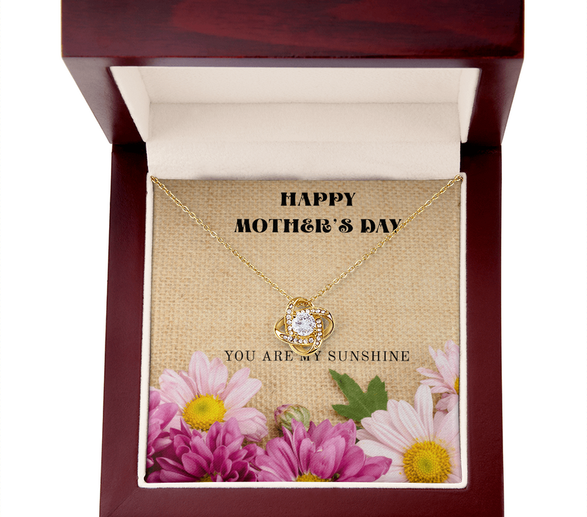 Mother's Day Love Knot Necklace – “You Are My Sunshine” Gift for Mom