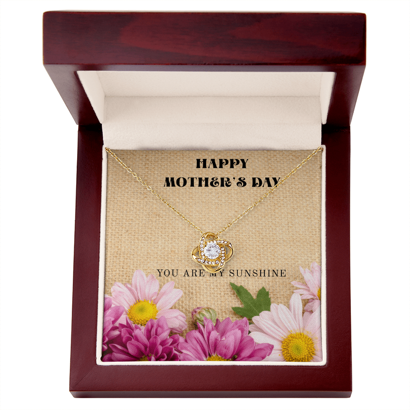 Mother's Day Love Knot Necklace – “You Are My Sunshine” Gift for Mom