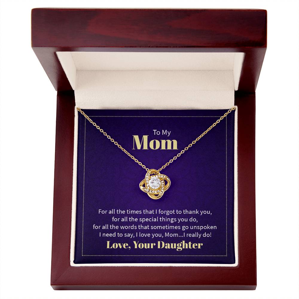 Love Knot Necklace for Mom From Your Daughter