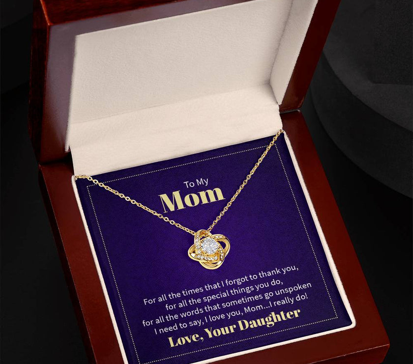 Love Knot Necklace for Mom From Your Daughter