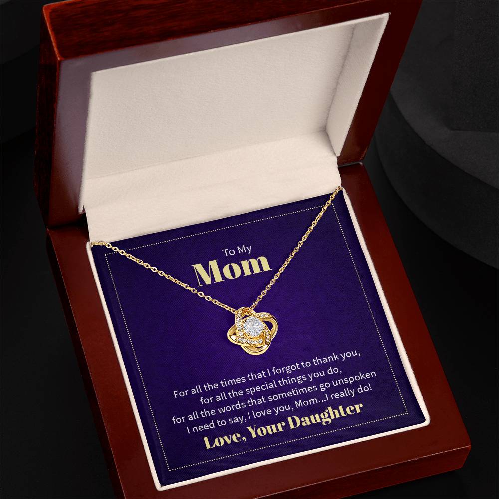 Love Knot Necklace for Mom From Your Daughter