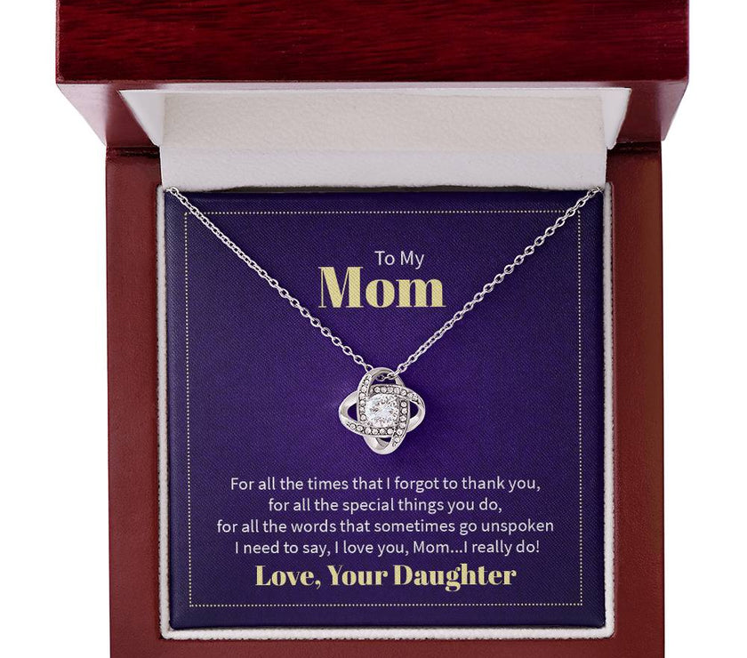 Love Knot Necklace for Mom From Your Daughter