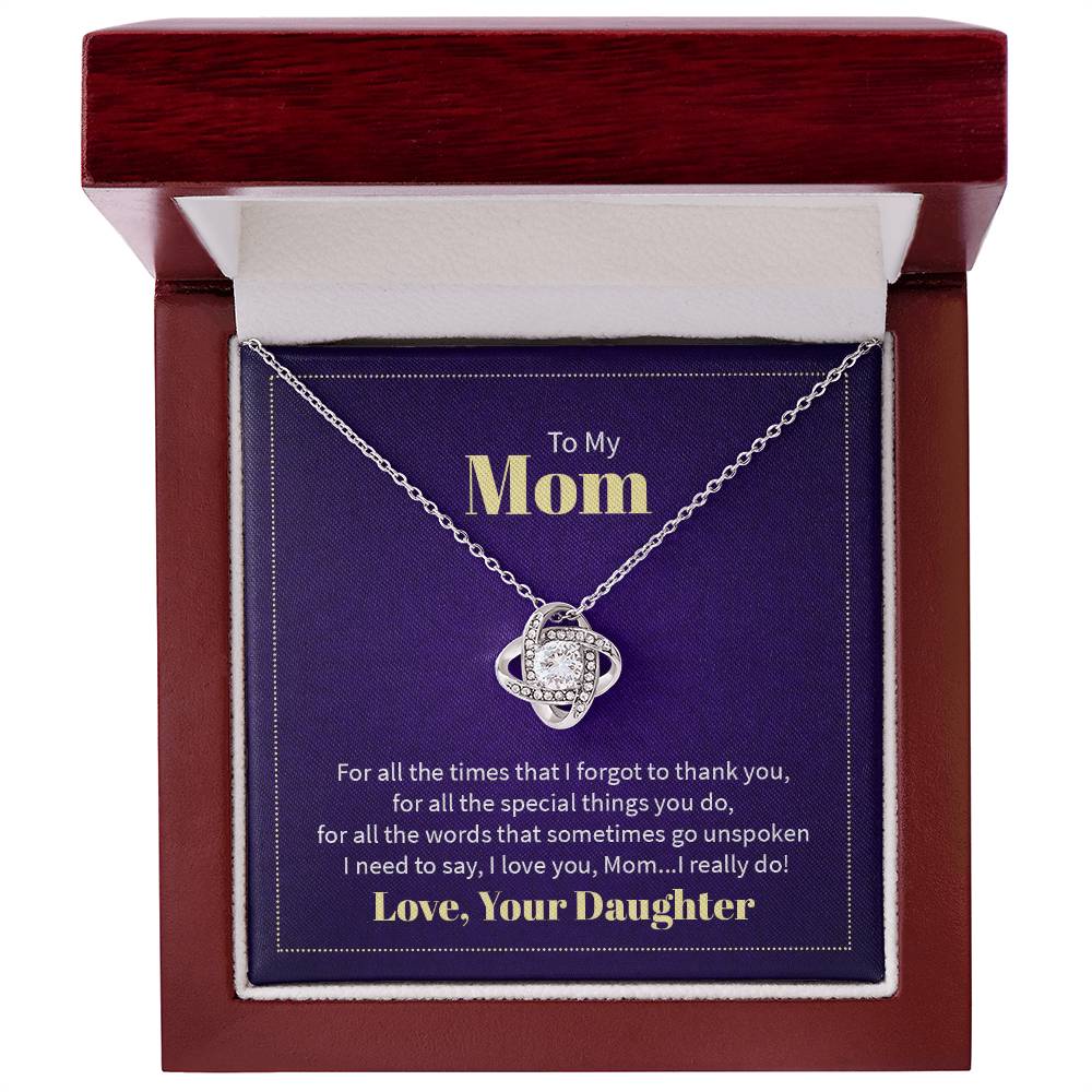 Love Knot Necklace for Mom From Your Daughter