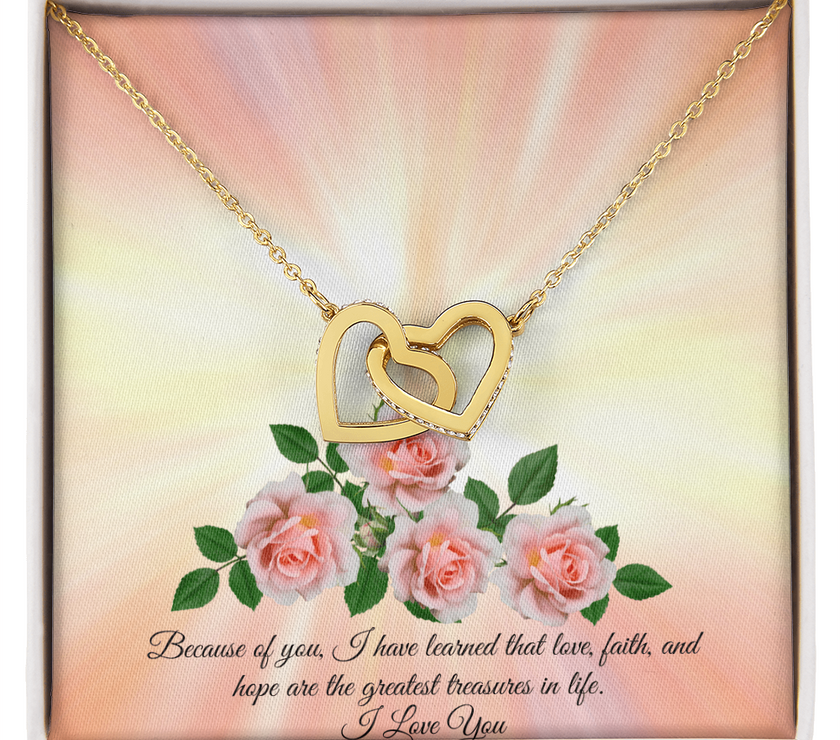 Love, Faith & Hope – Interlocking Hearts Necklace for Mom