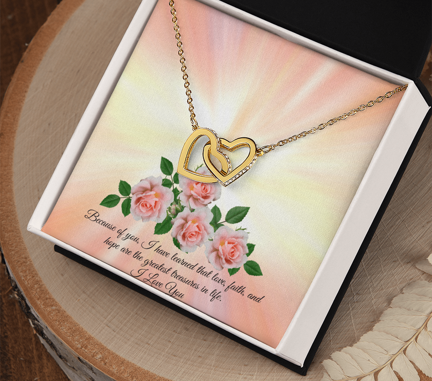 Love, Faith & Hope – Interlocking Hearts Necklace for Mom