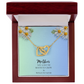 Two Interlocking Hearts Necklace, Bond - Mother's Day message "Mother you gave me roots to grow and wings to soar"