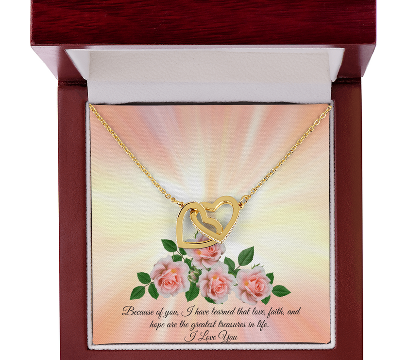 Love, Faith & Hope – Interlocking Hearts Necklace for Mom