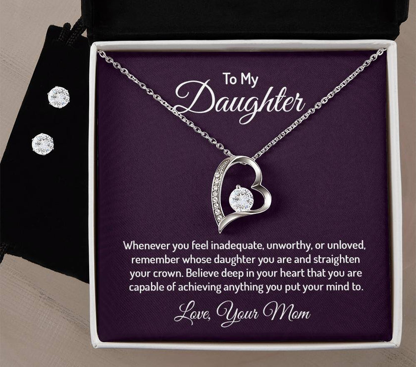 Love Forever Necklace & Earrings for My Daughter