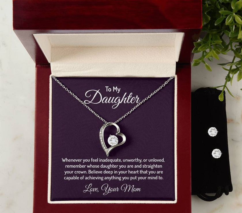 Love Forever Necklace & Earrings for My Daughter
