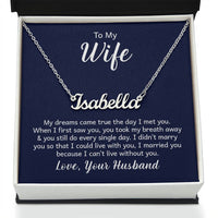 Polished Stainless Steel  Custom Name Necklace with message card To My Wife  Made In USA